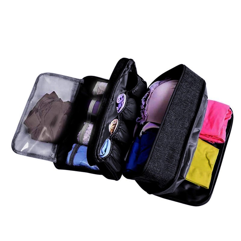 MINGSEECESS Portable Underwear Bra Storage Bag Waterproof Travel Organizers Multi-Layer Toiletry Packing Cube - Image 1
